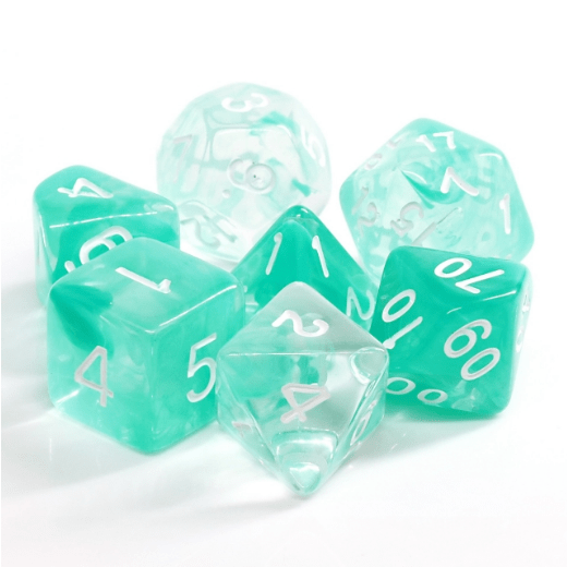 Lake Teal RPG Dice Set Plastic Dice Foam Brain Games