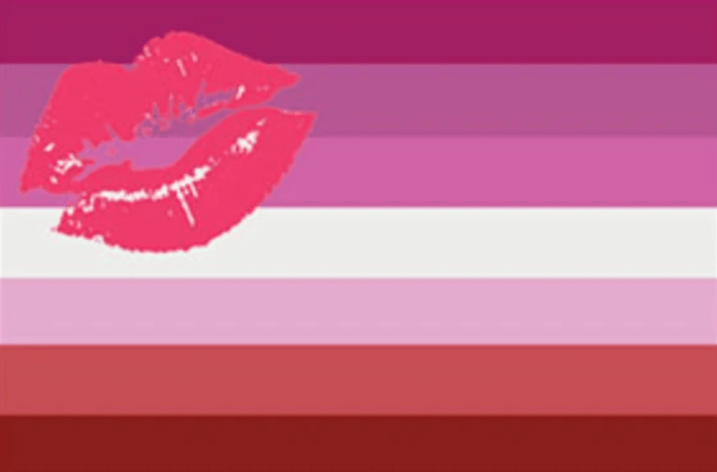 LGBTQ Lipstick Lesbian Pride Flag 3'x5' with Grommets  Foam Brain Games