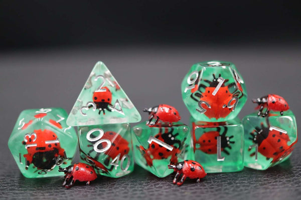 Lucky Ladybird RPG Dice Set Plastic Dice Foam Brain Games