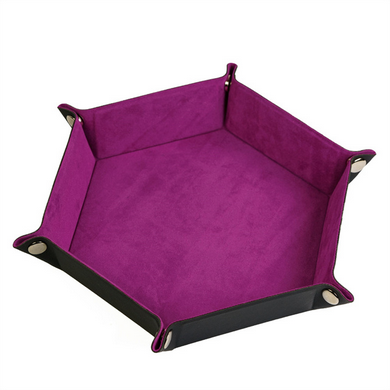 Leatherette & Velvet Dice Tray (Magenta Hex) Dice Tray Foam Brain Games