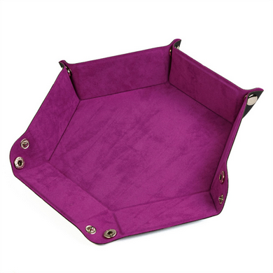 Leatherette & Velvet Dice Tray (Magenta Hex) Dice Tray Foam Brain Games