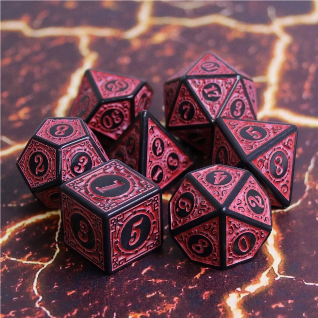 Magic Flame - Red RPG Dice Set Plastic Dice Foam Brain Games