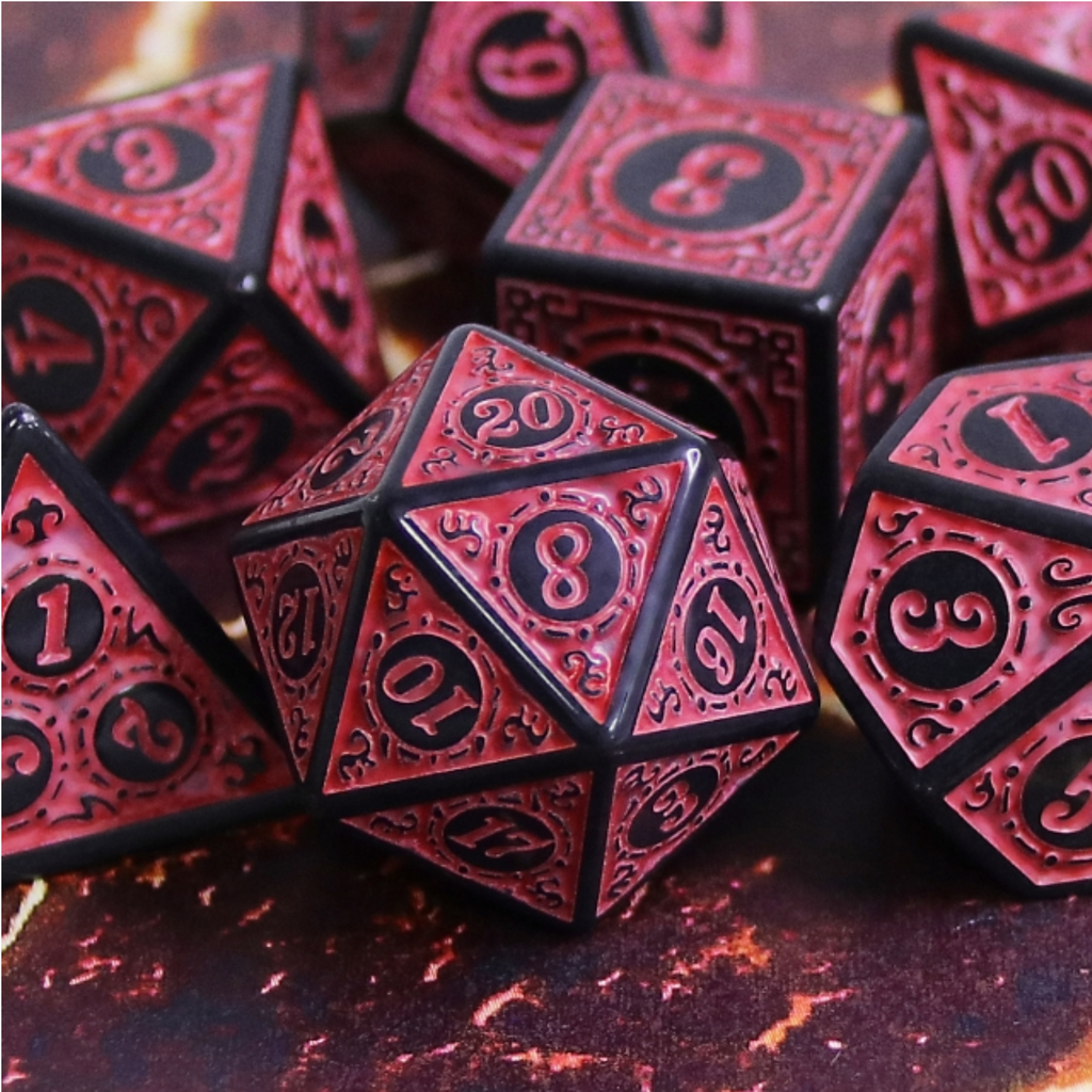 Magic Flame - Red RPG Dice Set Plastic Dice Foam Brain Games