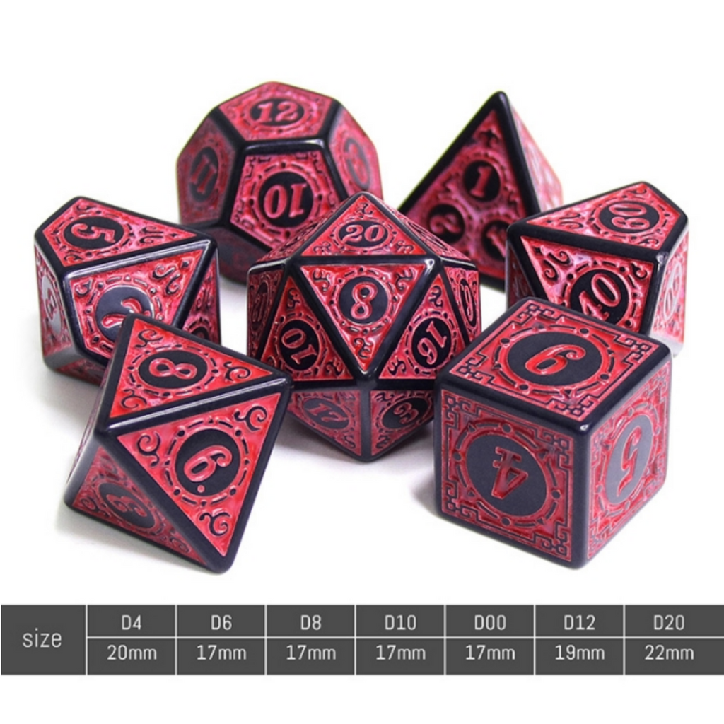 Magic Flame - Red RPG Dice Set Plastic Dice Foam Brain Games