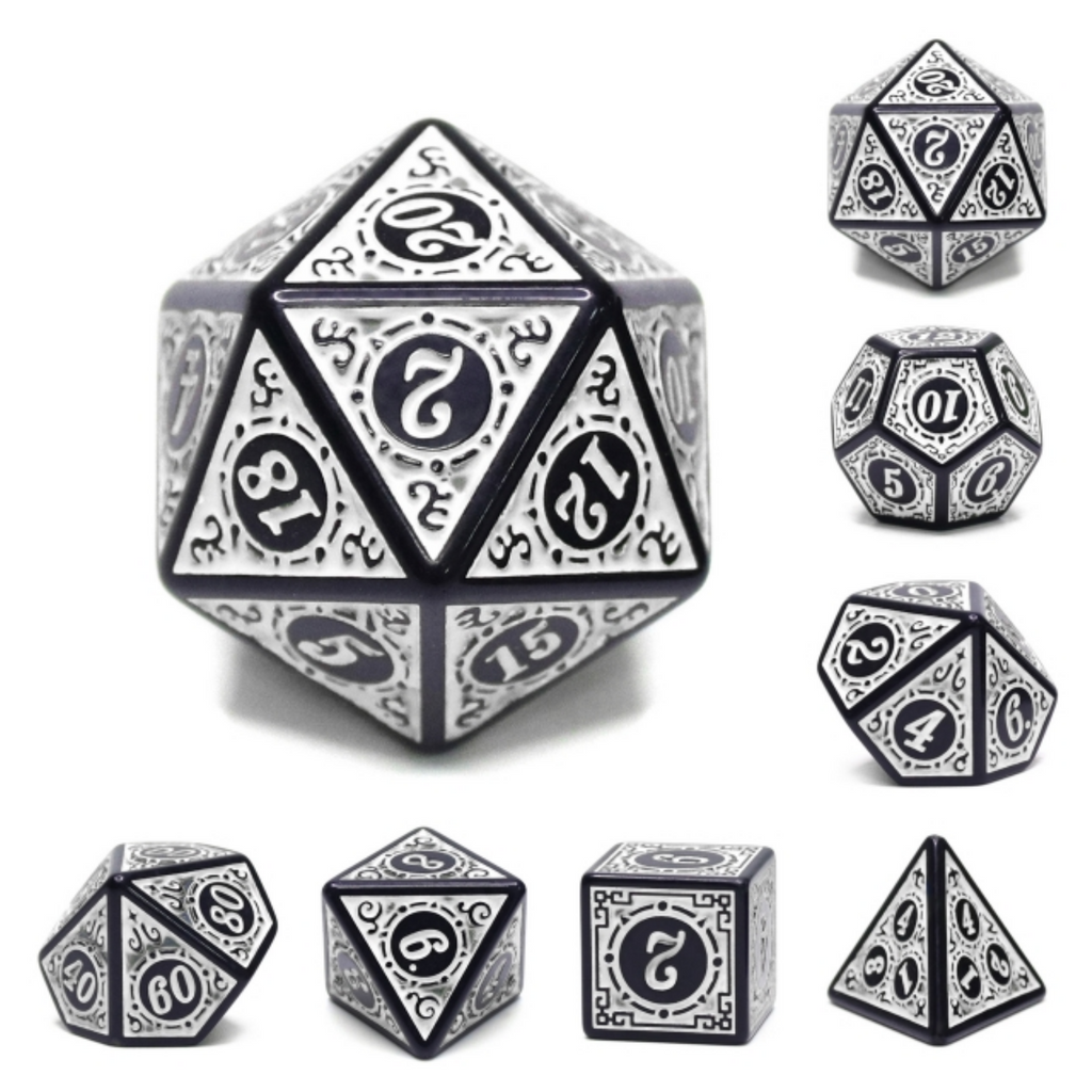 Magic Flame - White RPG Dice Set Plastic Dice Foam Brain Games