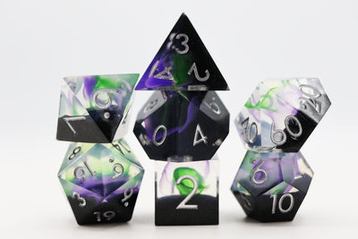 Sharp Edge Resin RPG Dice Set - Magic Trick Plastic Dice Foam Brain Games