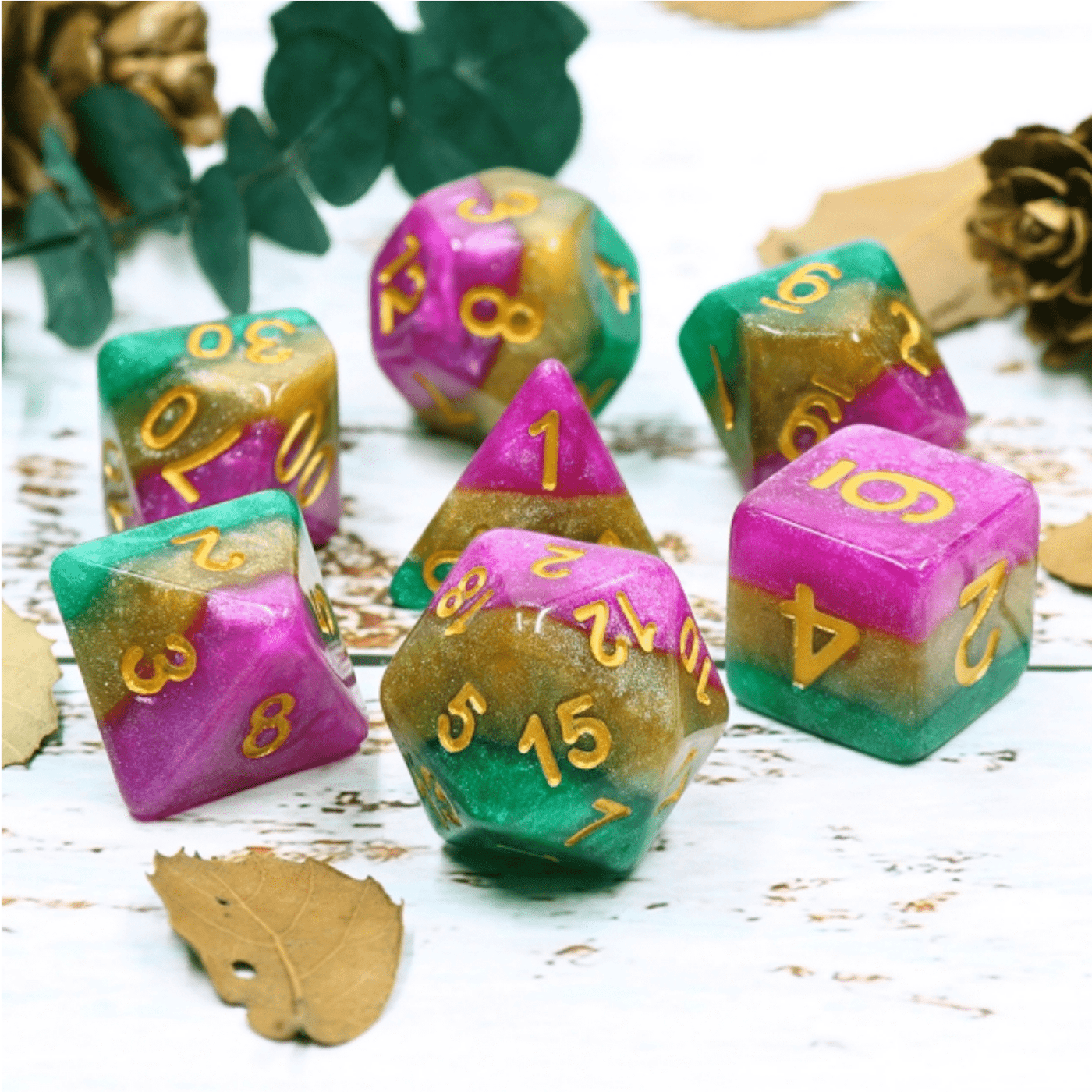 Fat Tuesday RPG Dice Set Plastic Dice Foam Brain Games