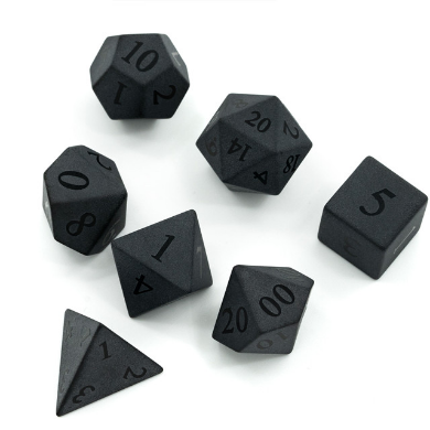 Matte Obsidian - Embossed Stone Dice Foam Brain Games