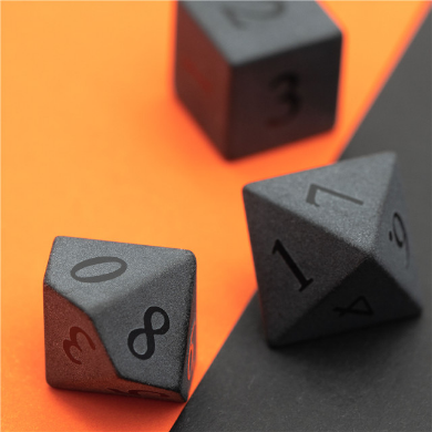 Matte Obsidian - Embossed Stone Dice Foam Brain Games