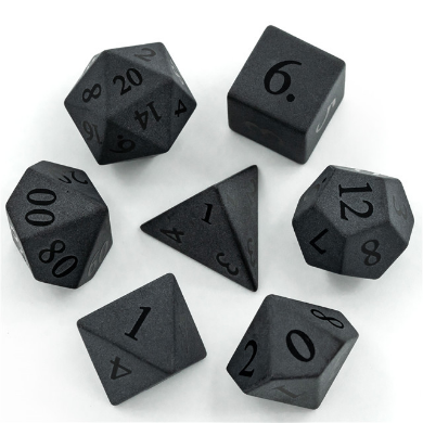 Matte Obsidian - Embossed Stone Dice Foam Brain Games