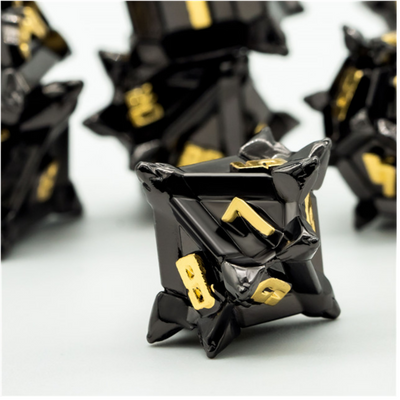 Warrior's Flail: Medieval - Metal RPG Dice Set Metal Dice Foam Brain Games