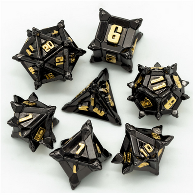 Warrior's Flail: Medieval - Metal RPG Dice Set Metal Dice Foam Brain Games