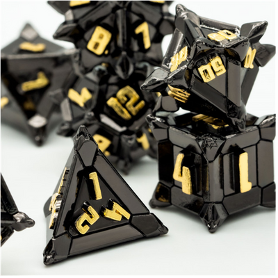 Warrior's Flail: Medieval - Metal RPG Dice Set Metal Dice Foam Brain Games