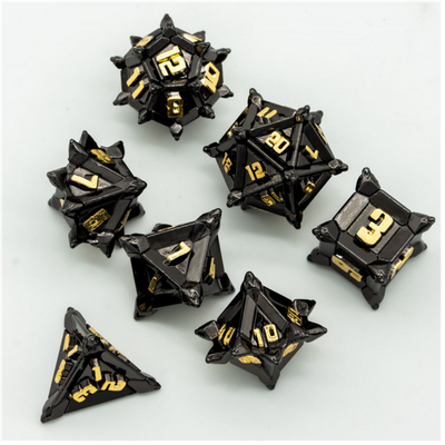 Warrior's Flail: Medieval - Metal RPG Dice Set Metal Dice Foam Brain Games