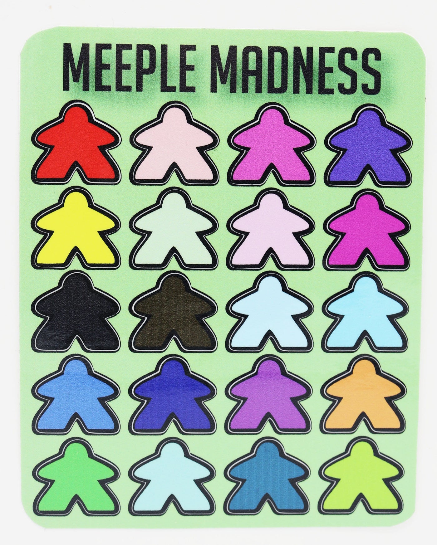 Meeple Madness Sticker Sheet Stickers Foam Brain Games