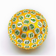 45mm Metal D100 - Gold & Silver with Green Metal Dice Foam Brain Games