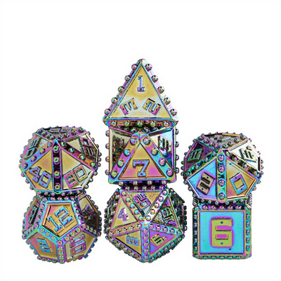 Brigandine Armor: Mystic - Metal RPG Dice Set Metal Dice Foam Brain Games