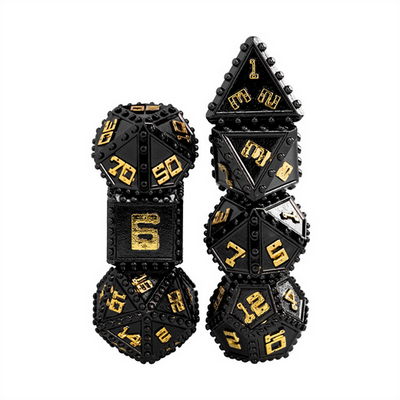 Brigandine Armor: Shadow - Metal RPG Dice Set Metal Dice Foam Brain Games
