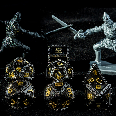 Brigandine Armor: Shadow - Metal RPG Dice Set Metal Dice Foam Brain Games
