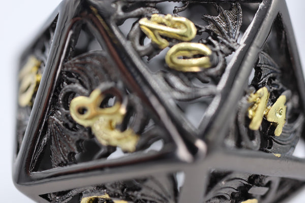 Dragon Essence: Night - Hollow Metal RPG Dice Set Metal Dice Foam Brain Games