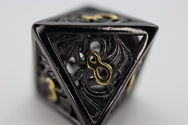 Dragon Essence: Night - Hollow Metal RPG Dice Set Metal Dice Foam Brain Games