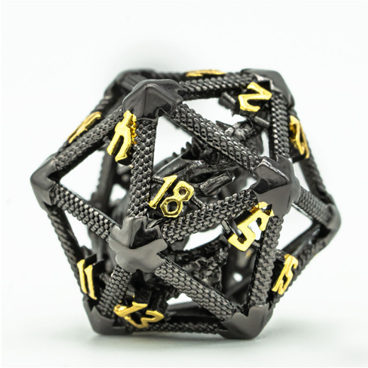 Hollow Dragon Keep D20 - Night Metal Dice Foam Brain Games