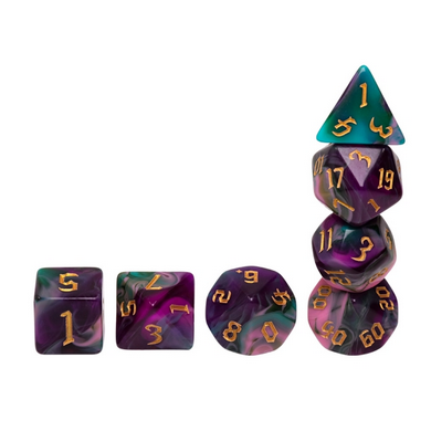 Night Elves RPG Dice Set Plastic Dice Foam Brain Games