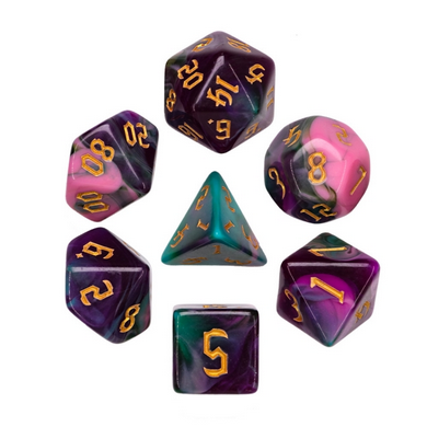 Night Elves RPG Dice Set Plastic Dice Foam Brain Games