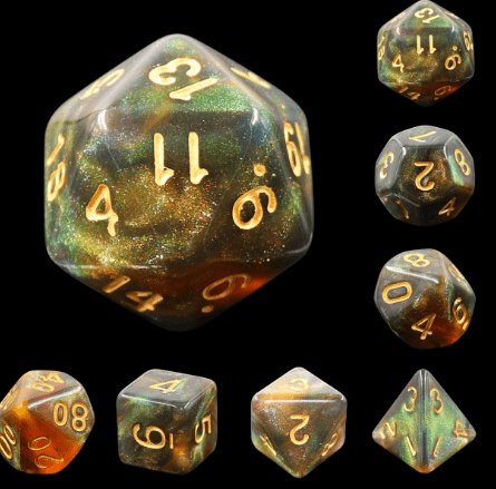 Nightingale RPG Dice Set Plastic Dice Foam Brain Games