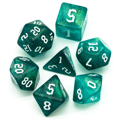 Ocean Elemental RPG Dice Set Plastic Dice Foam Brain Games