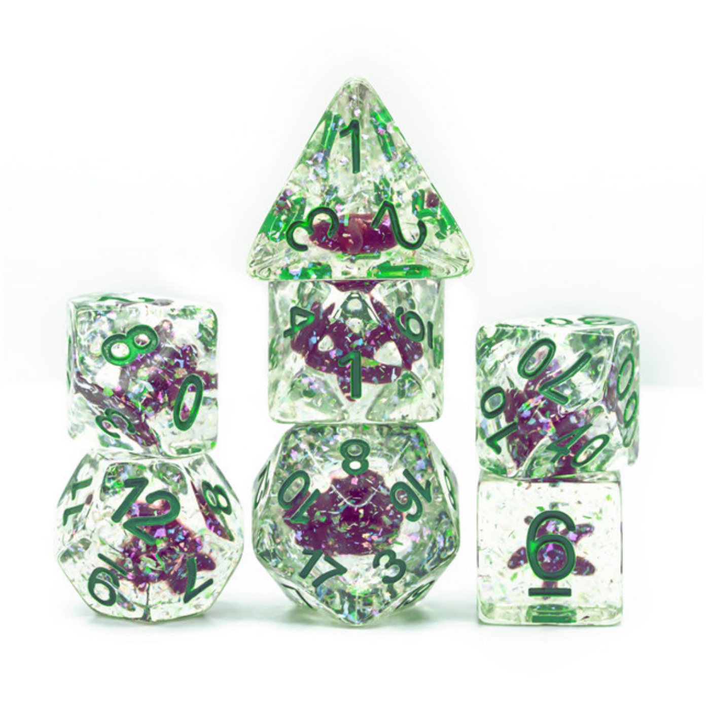 Ocean Sparkle Starfish RPG Dice Set Plastic Dice Foam Brain Games