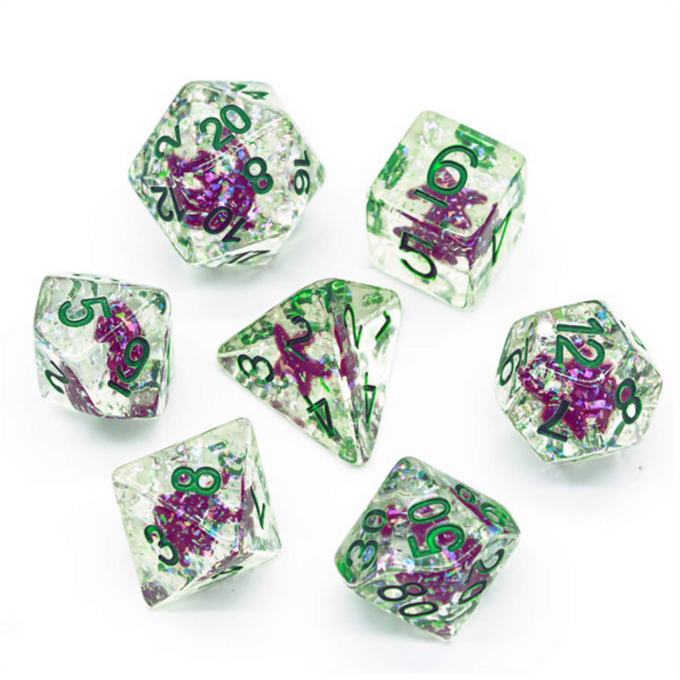Ocean Sparkle Starfish RPG Dice Set Plastic Dice Foam Brain Games