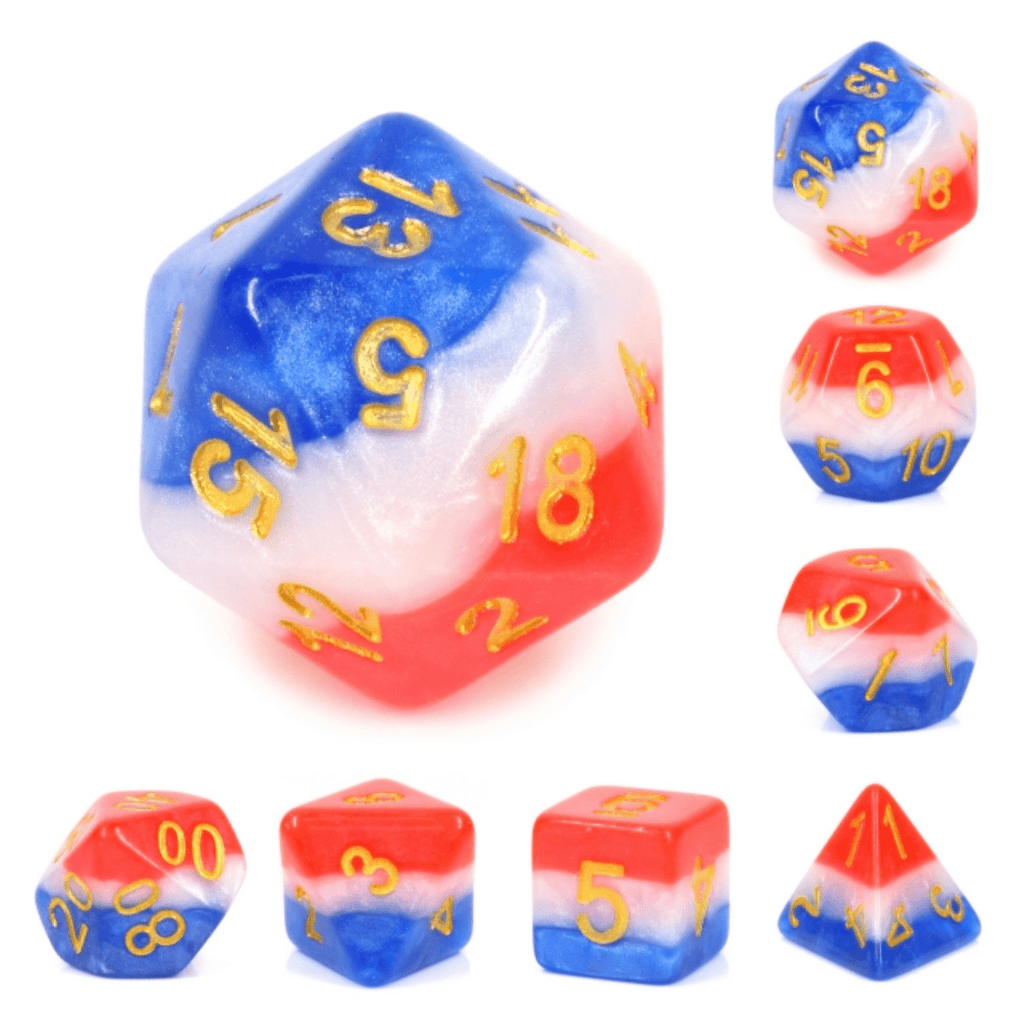 Old Glory RPG Dice Set Plastic Dice Foam Brain Games