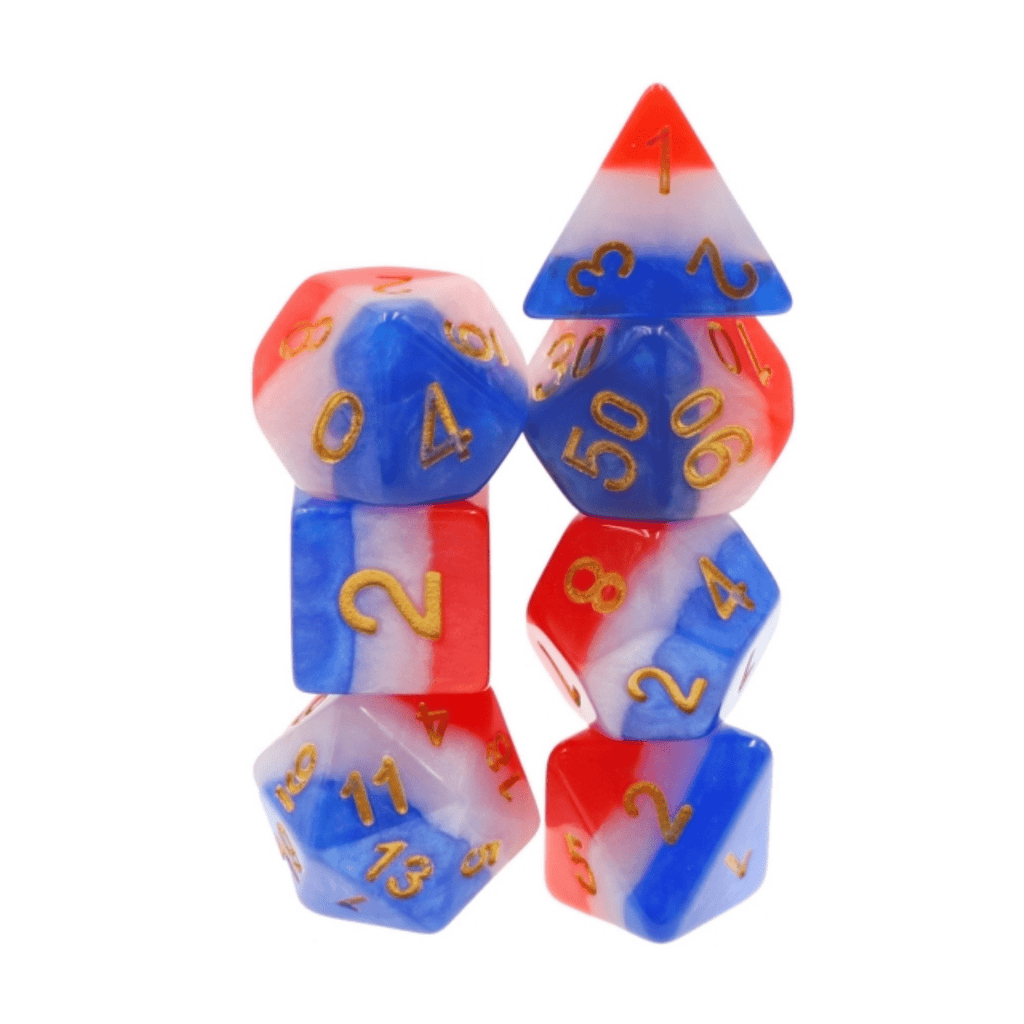 Old Glory RPG Dice Set Plastic Dice Foam Brain Games