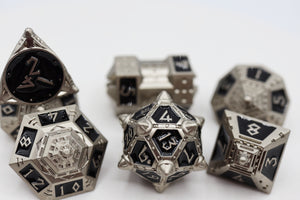 Dice 51: Onyx Ethers - Metal RPG Dice Set Metal Dice Foam Brain Games