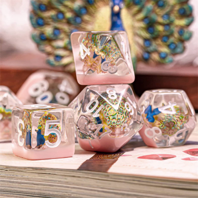 Peacock RPG Dice Set Plastic Dice Foam Brain Games