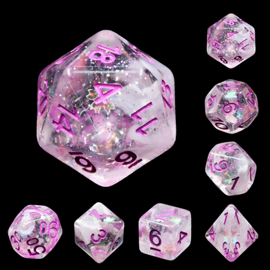 Pink Memory RPG Dice Set Plastic Dice Foam Brain Games