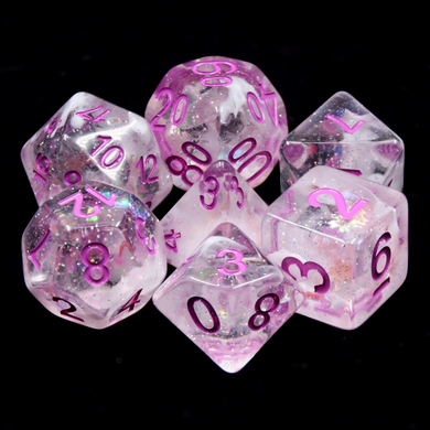 Pink Memory RPG Dice Set Plastic Dice Foam Brain Games