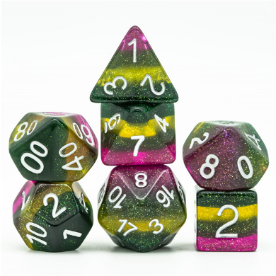 Poison Swamp RPG Dice Set Plastic Dice Foam Brain Games