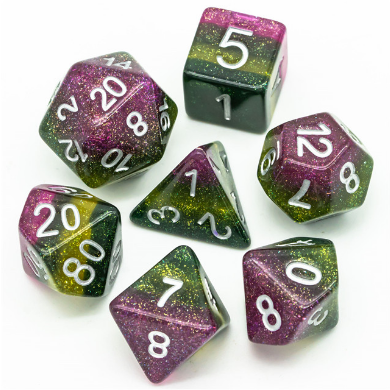 Poison Swamp RPG Dice Set Plastic Dice Foam Brain Games