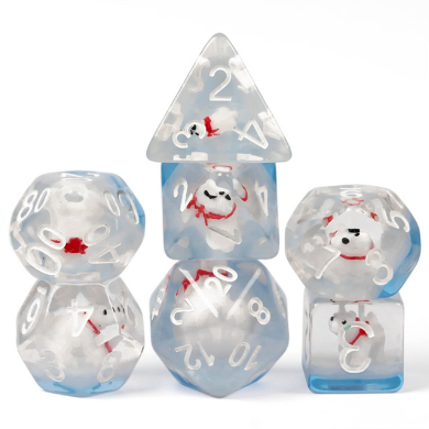 Polar Bear RPG Dice Set Plastic Dice Foam Brain Games