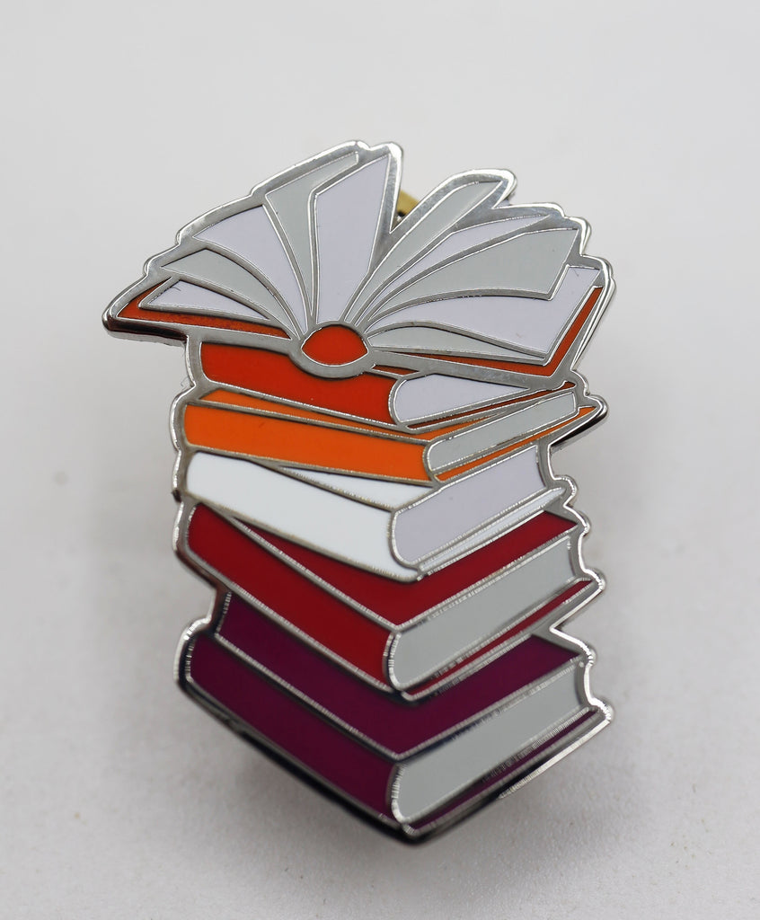 Pride Books Pin: Lesbian Enamel Pin Foam Brain Games