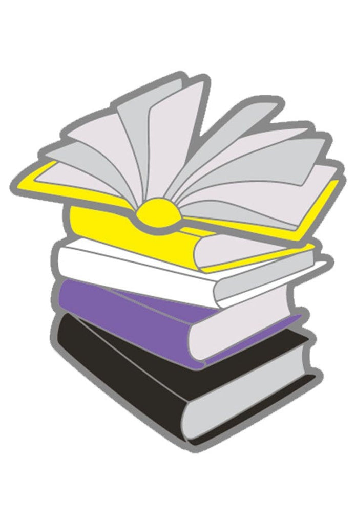 Pride Books Pin: Nonbinary Enamel Pin Foam Brain Games