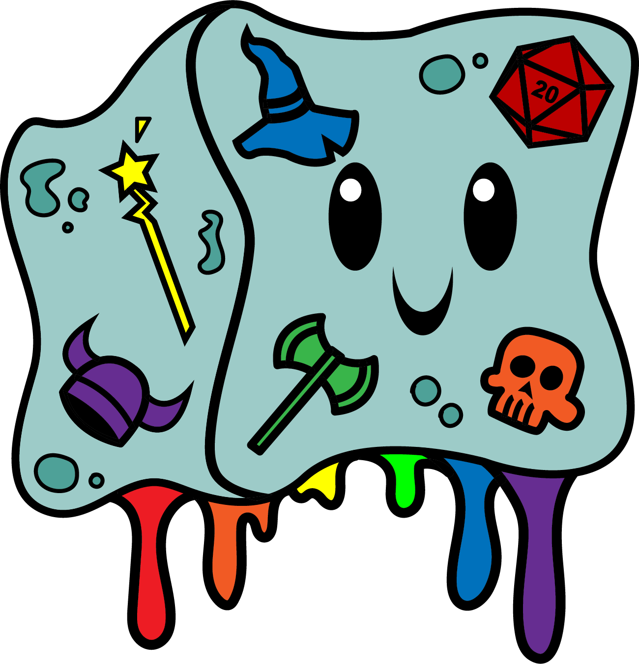 Gelly Cube Pride Pin: Rainbow Enamel Pin Foam Brain Games