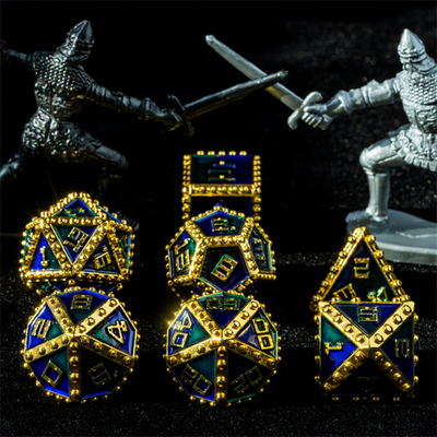 Brigandine Armor: Prince - Metal RPG Dice Set Metal Dice Foam Brain Games