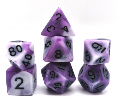 Purple Ancient RPG Dice Set Plastic Dice Foam Brain Games