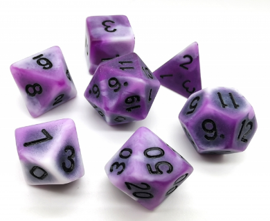 Purple Ancient RPG Dice Set Plastic Dice Foam Brain Games