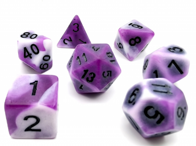 Purple Ancient RPG Dice Set Plastic Dice Foam Brain Games