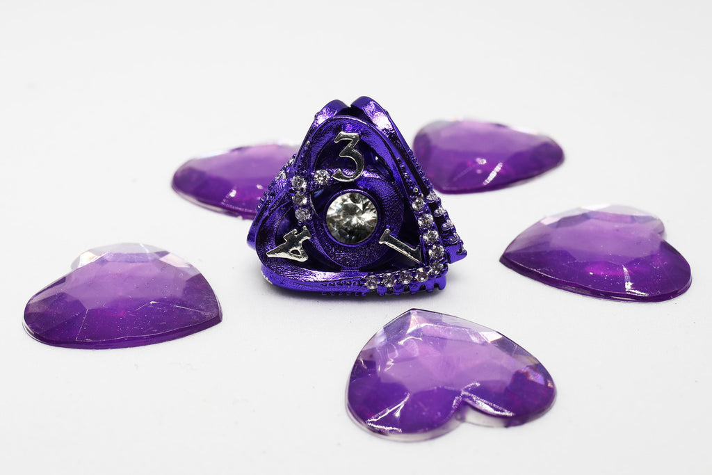 Hollow Hearts: Jeweled Purple - Metal RPG Dice Set Metal Dice Foam Brain Games