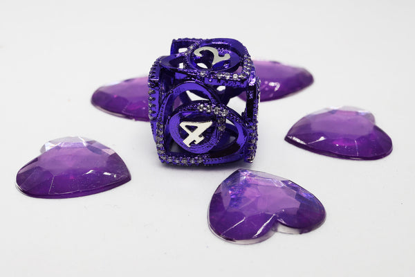 Hollow Hearts: Jeweled Purple - Metal RPG Dice Set Metal Dice Foam Brain Games